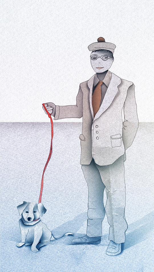 Illustration: Man with dog