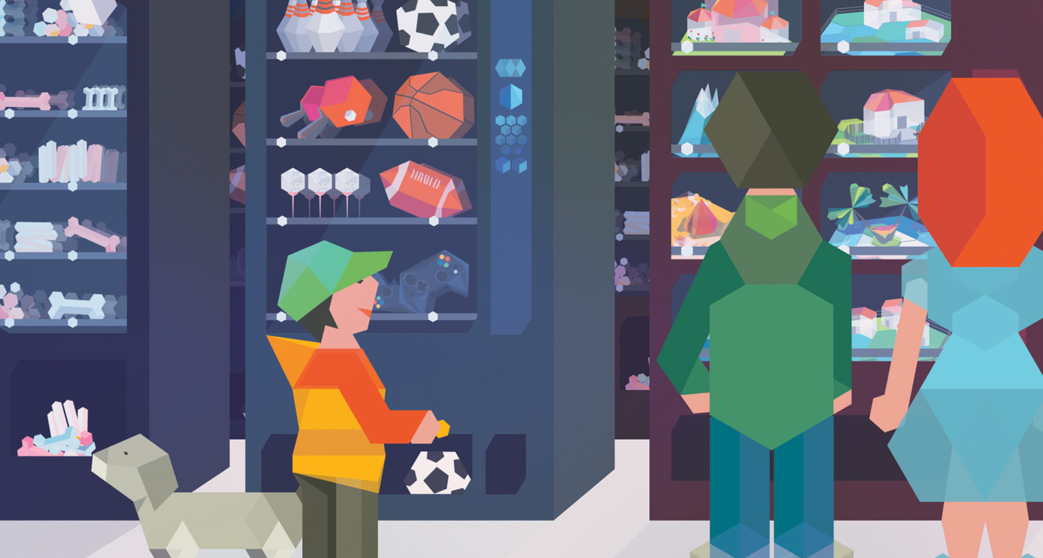 Vector illustration: People in front ov vending machines