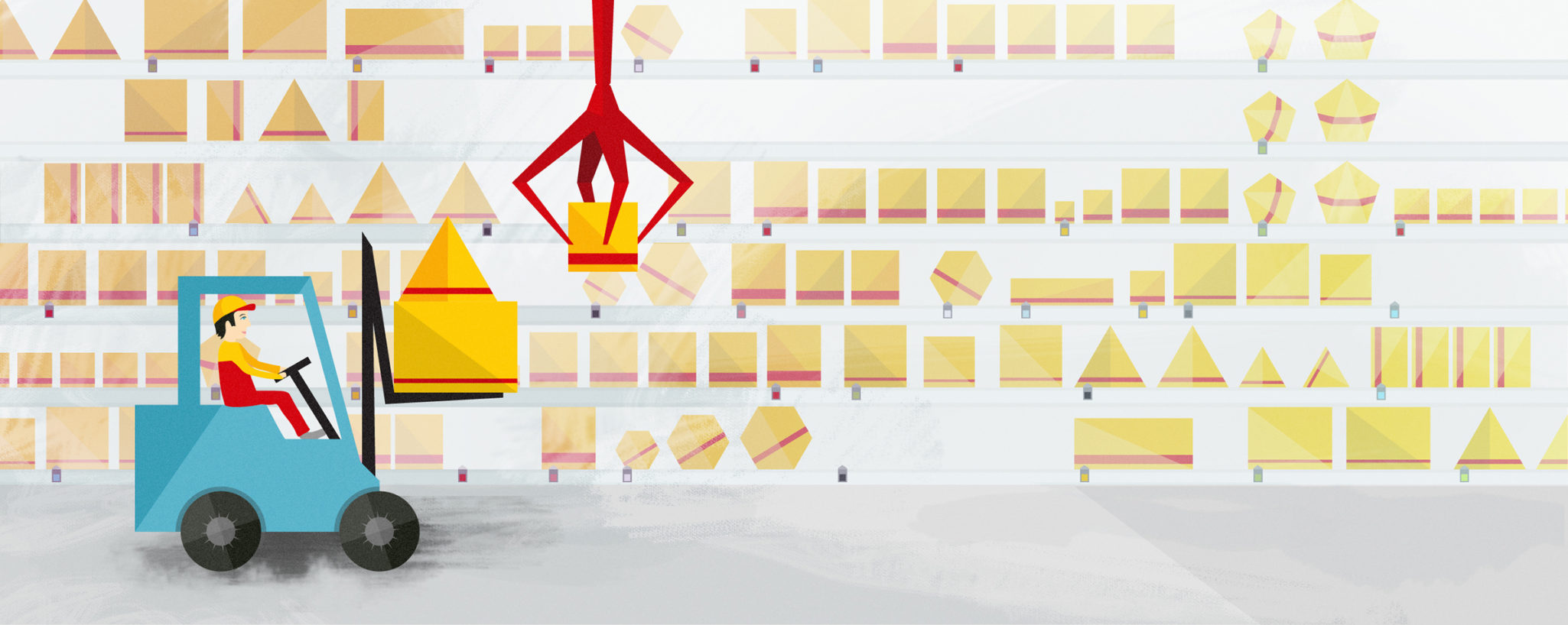 Styleframe illustration for DHL animation: Logistic center