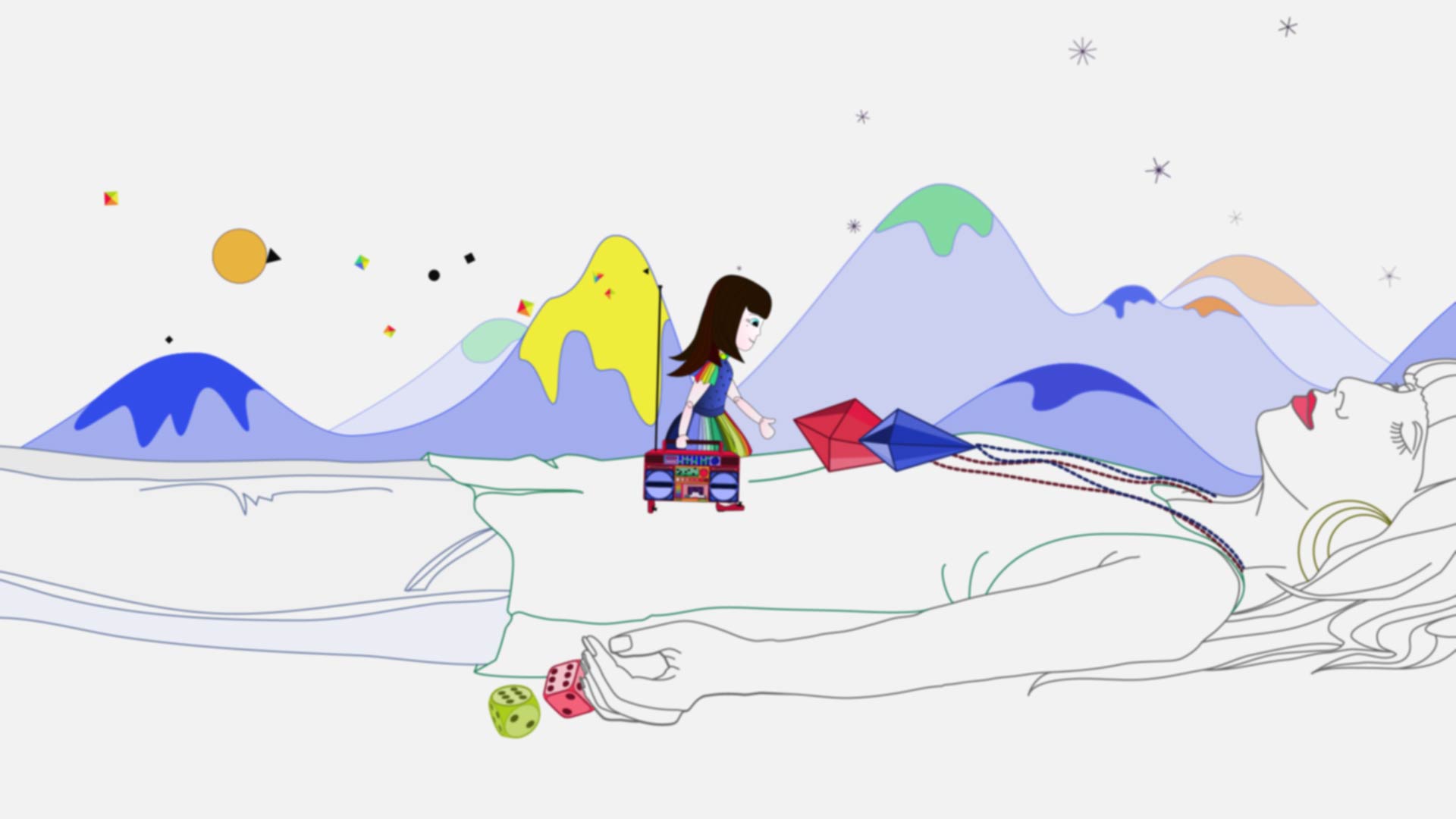 Still frame of animated music video