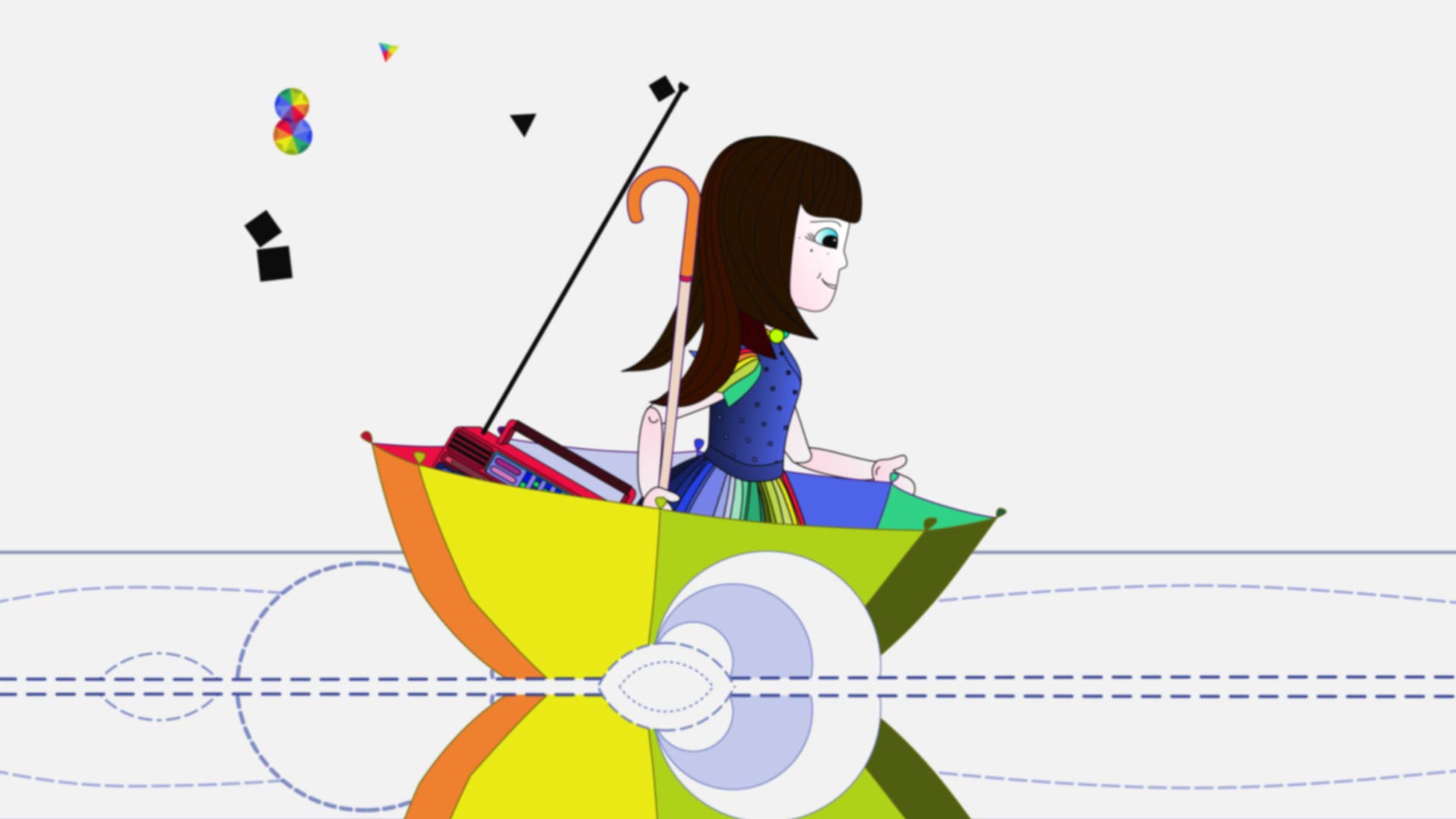 Still frame of animated music video