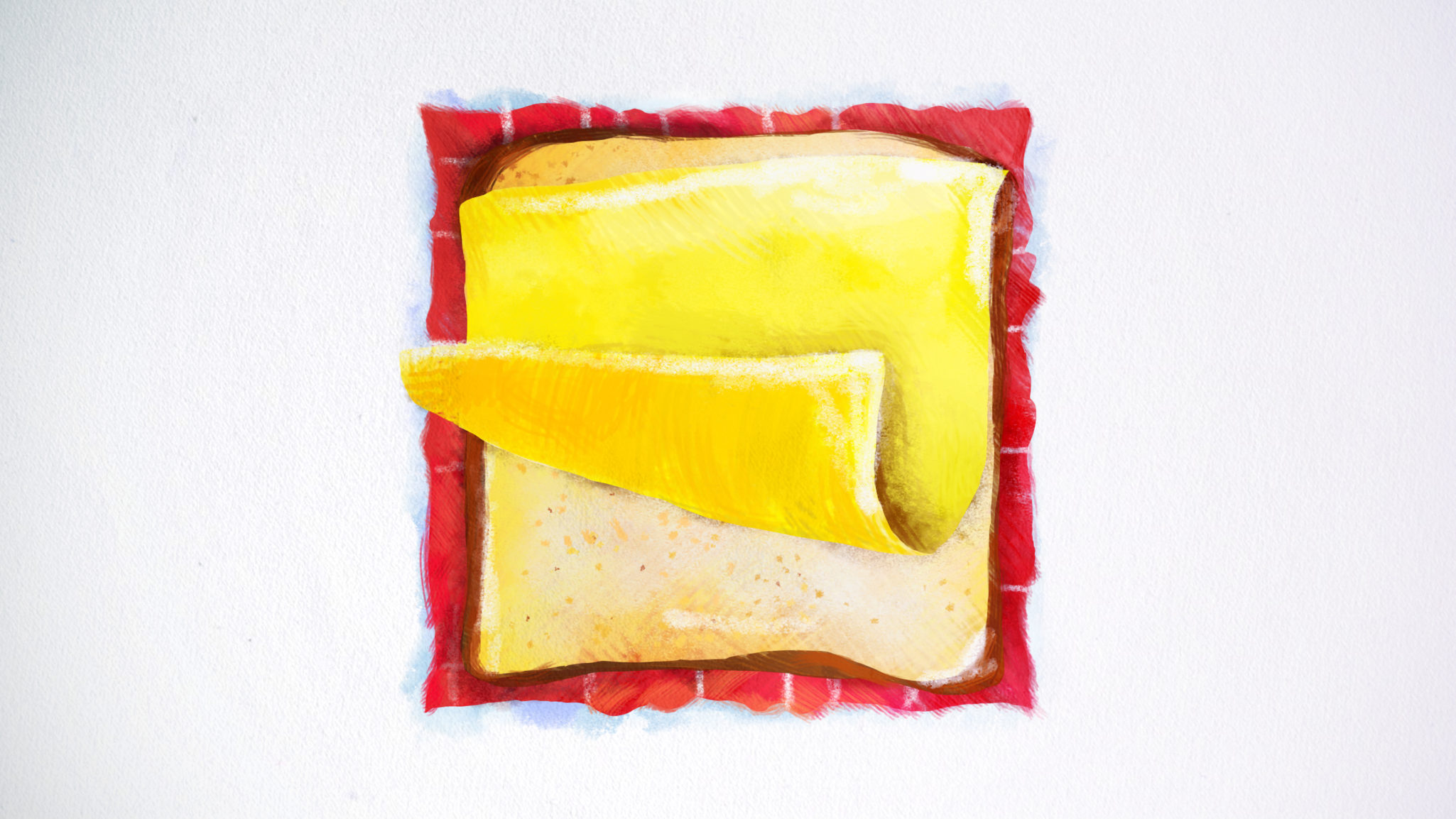 Styleframe hand painted: Bread and cheese