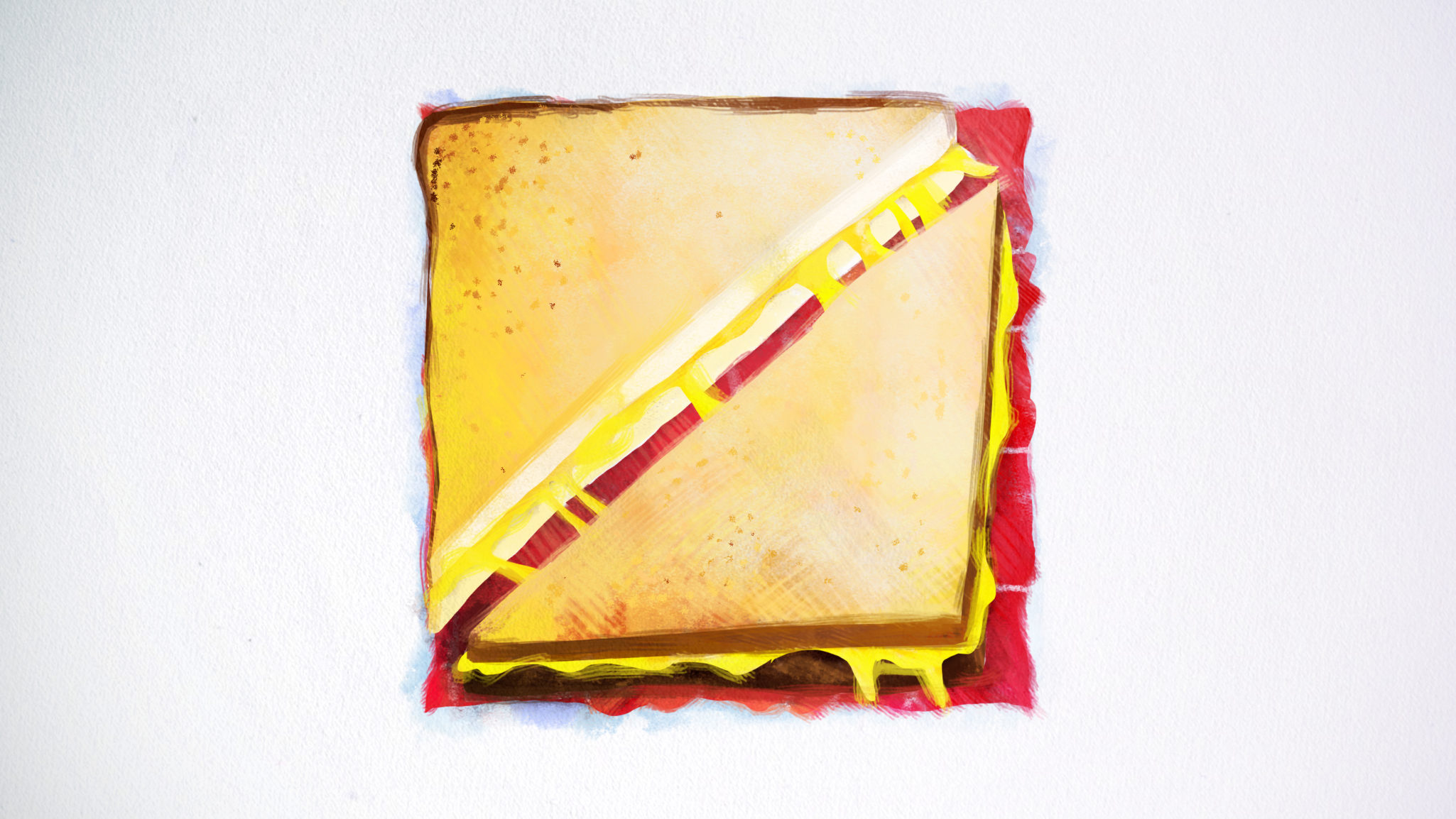 Styleframe hand painted: Cheese sandwich