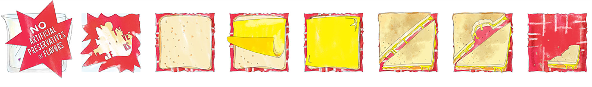 Storyboard for animated commercial: Kraft Singles