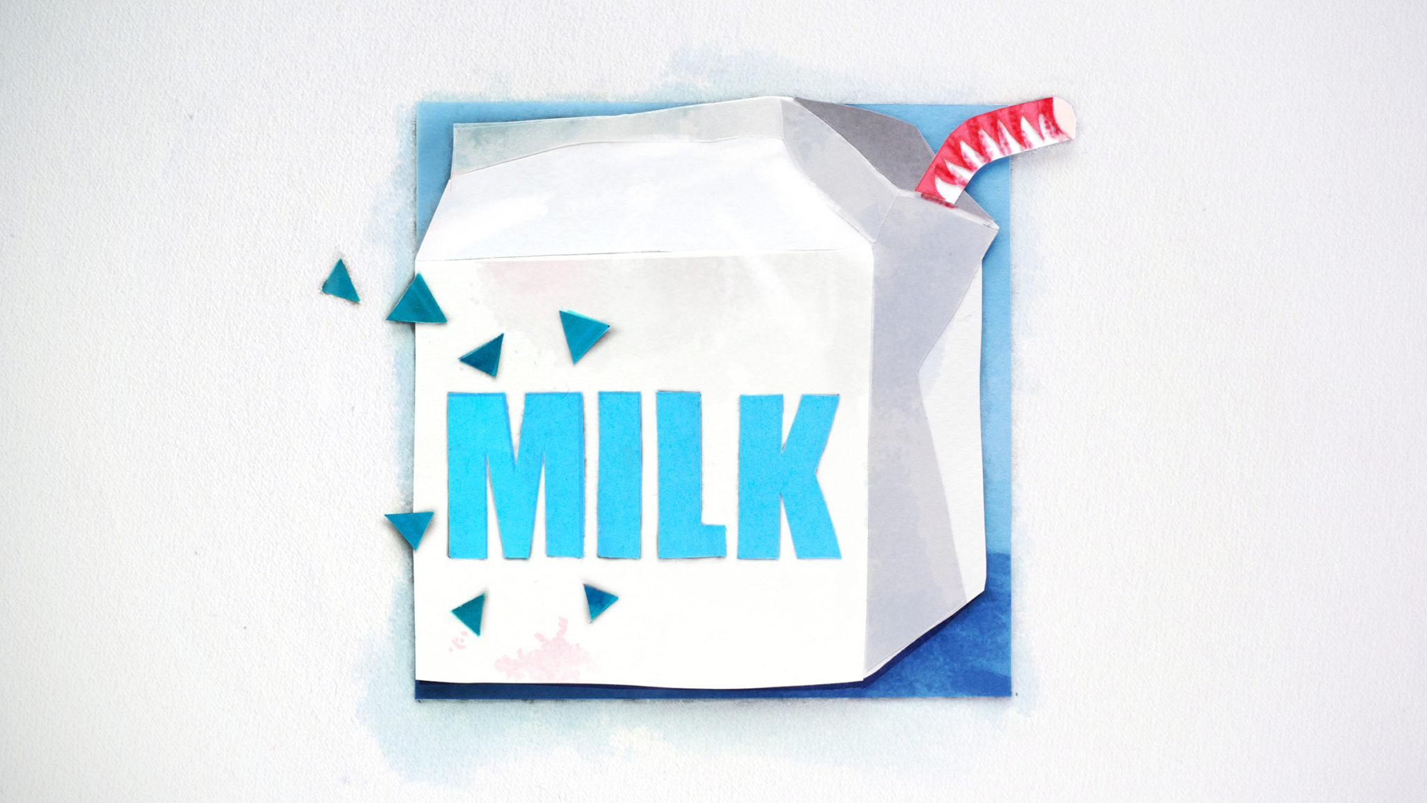 Styleframe in collage technique: Milk carton