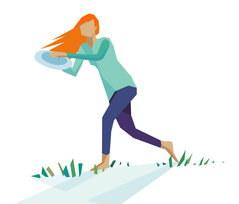 Illustration: Girl and frisbee