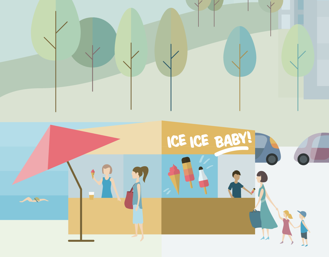 Vector Illustration detail: Ice cream parlor