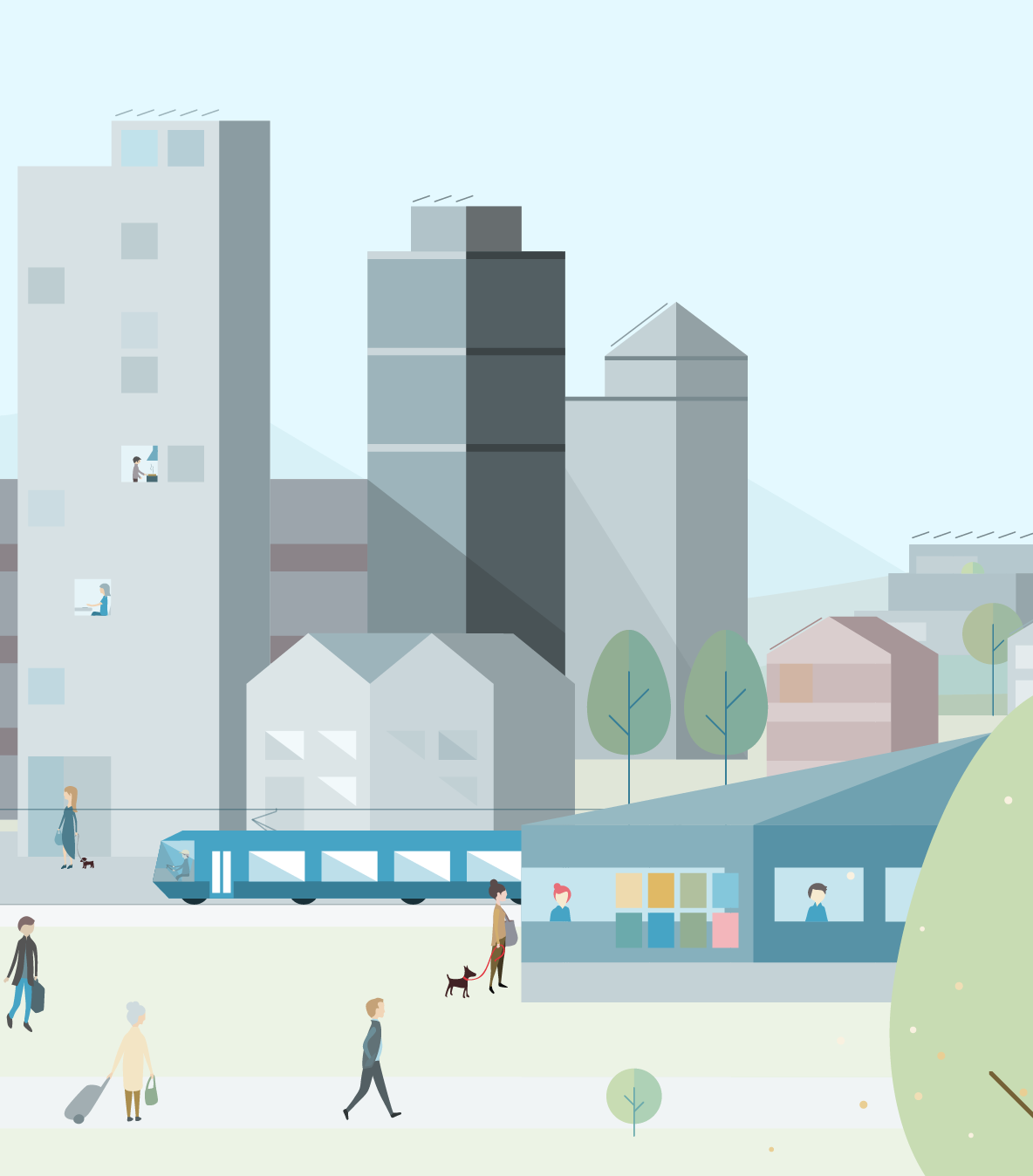 Vector Illustration: detail of Minergie City