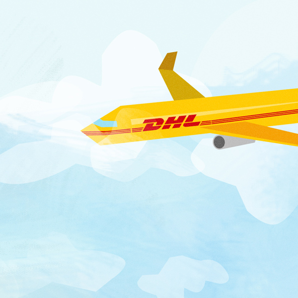 Styleframe illustration for DHL animation: Cargo plane