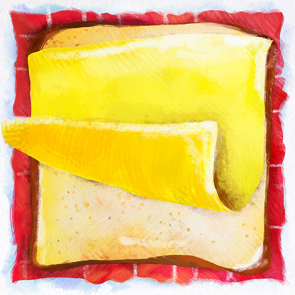 Styleframe hand painted: Cheese sandwich