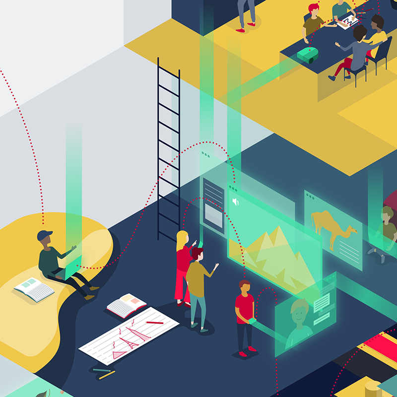 Isometric illustration: Group Work